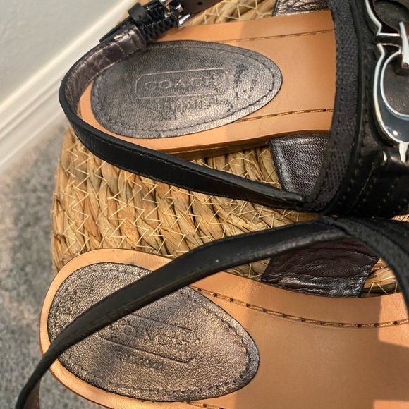 Coach Black Leather Sandals - Picture 6 of 16